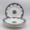 Assiette creuse Terre de Fer Normandie LG décor bleu