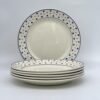 Assiette plate Josiane Lunéville décor pois bleu