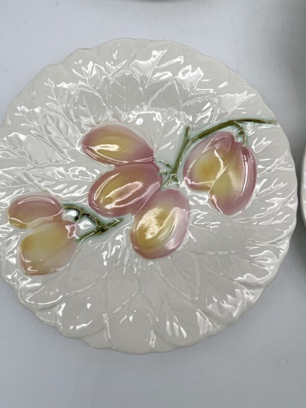 Lot de 6 assiettes à dessert en barbotine Sarreguemines décor fruits – Image 7