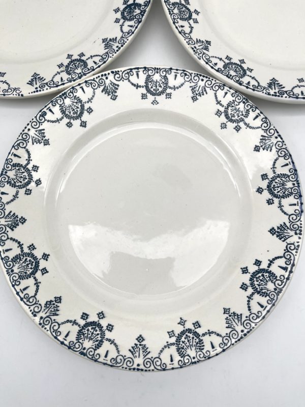 Assiette plate Verdun Givors décor bleu - Vintage Family