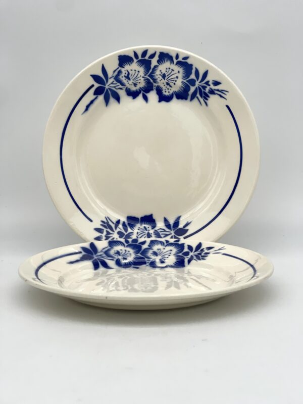 Assiette plate Badonviller 22 décor fleur bleue