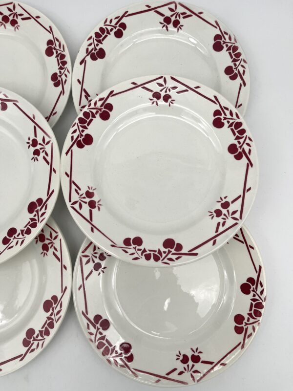 Assiette à dessert Griottes décor bordeaux – Image 5