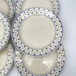 Assiette plate Josiane Lunéville décor pois bleu – Image 6