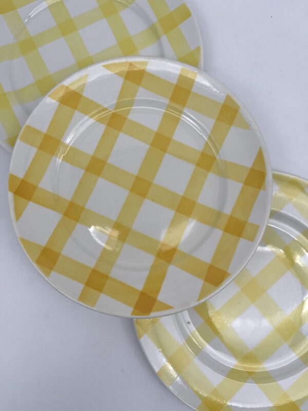 Assiette à dessert Moulin des Loups Nappe écossais jaune – Image 4