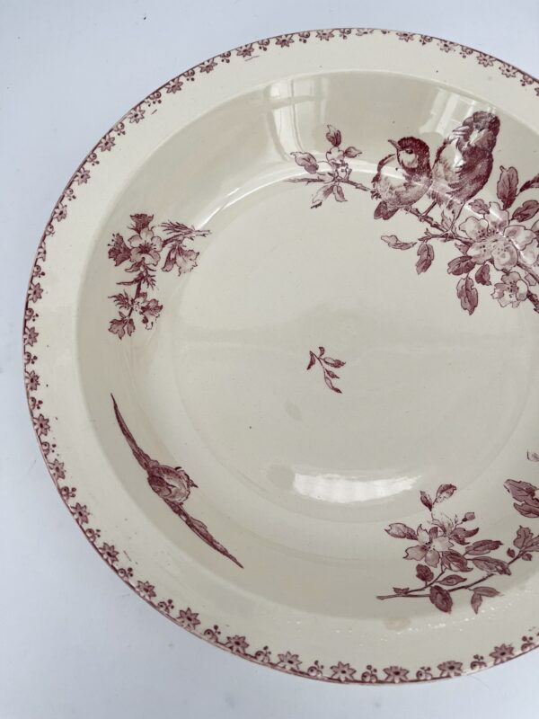 Plat creux Favori Sarreguemines décor rose – Image 4