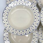 Assiette creuse Josiane Lunéville décor pois bleu – Image 6