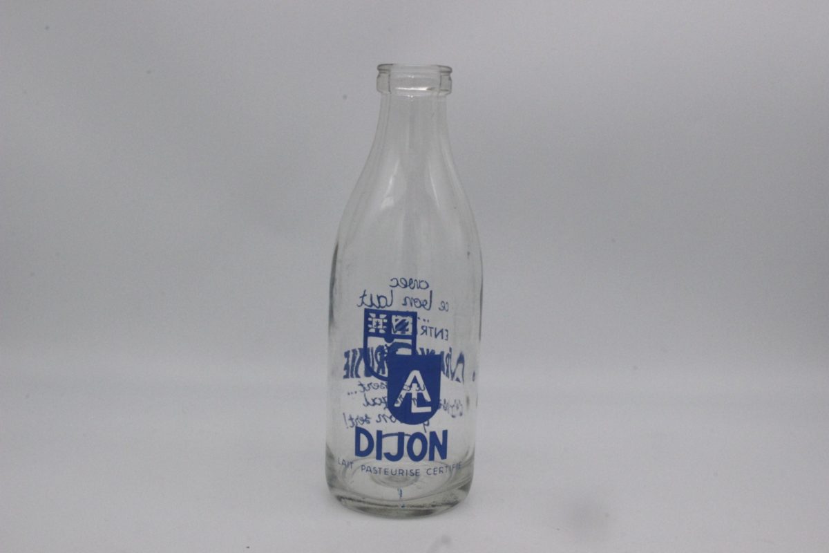 Petite bouteille en verre et bouchon porcelaine Bulach - Vintage