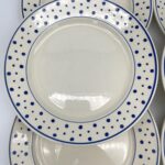 Assiette plate Josiane Lunéville décor pois bleu – Image 7