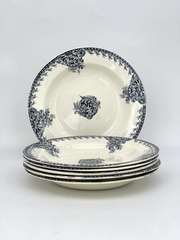 Assiette creuse Salins Fontenoy R&A décor bleu
