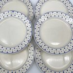 Assiette plate Josiane Lunéville décor pois bleu – Image 4