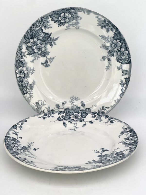 Assiette plate Marie-Louise St Amand décor bleu gris – Image 2