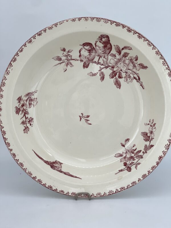 Plat creux Favori Sarreguemines décor rose – Image 2