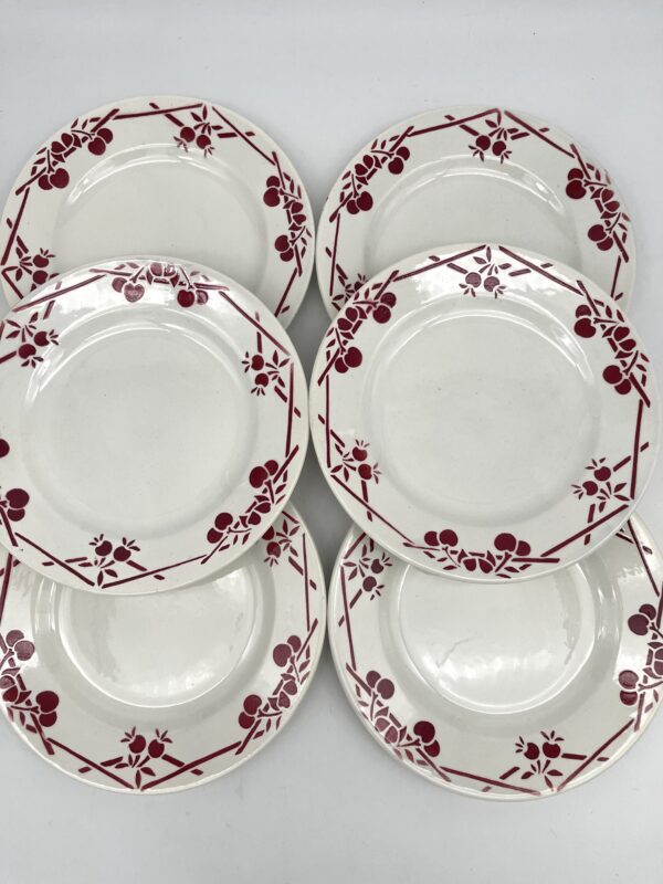 Assiette à dessert Griottes décor bordeaux – Image 3