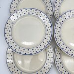 Assiette plate Josiane Lunéville décor pois bleu – Image 5