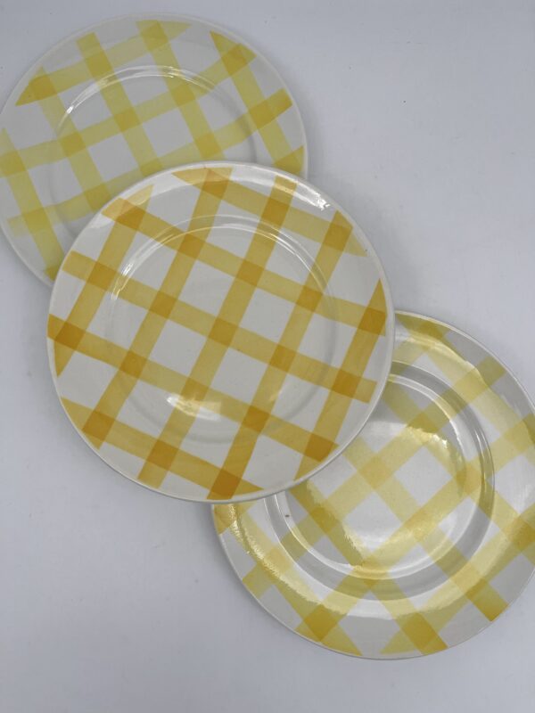 Assiette à dessert Moulin des Loups Nappe écossais jaune – Image 3