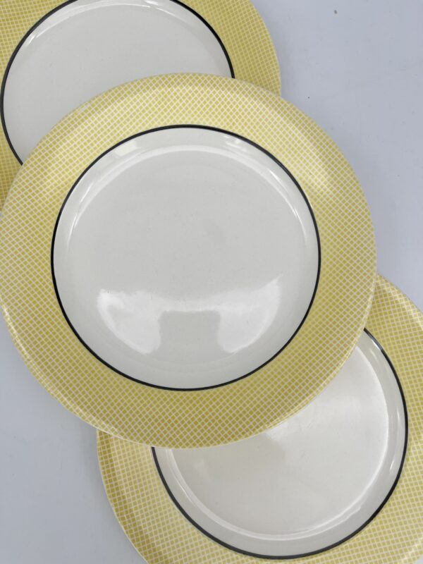 Assiette plate Menton Salins décor vichy jaune – Image 4