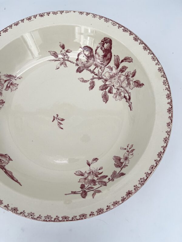 Plat creux Favori Sarreguemines décor rose – Image 5