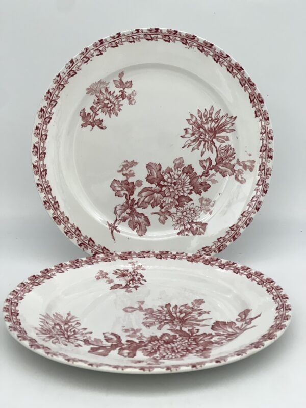 Assiette plate Mulhouse Sarreguemines décor rose – Image 2