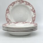 Assiette creuse Lerida Sarreguemines décor rose