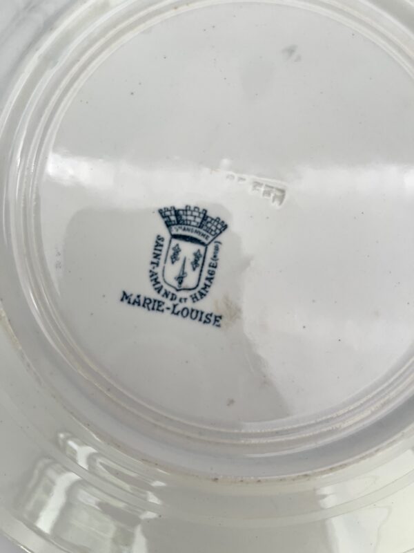 Assiette plate Marie-Louise St Amand décor bleu gris – Image 6