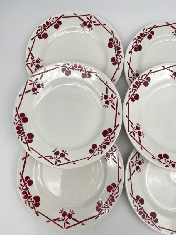 Assiette à dessert Griottes décor bordeaux – Image 4