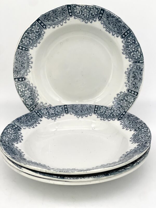 Assiette creuse décor bleu gris – Image 2
