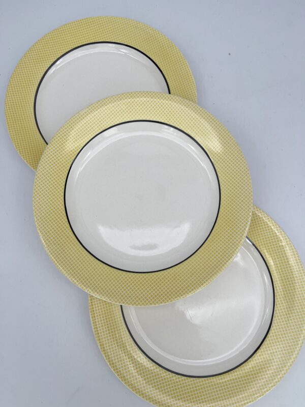 Assiette plate Menton Salins décor vichy jaune – Image 3