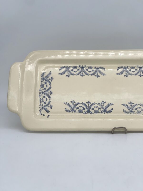 Plat à cake Jacques Digoin Sarreguemines décor bleu – Image 2