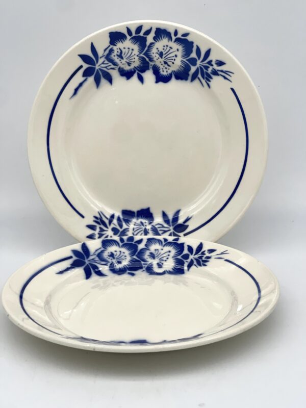 Assiette plate Badonviller 22 décor fleur bleue – Image 2