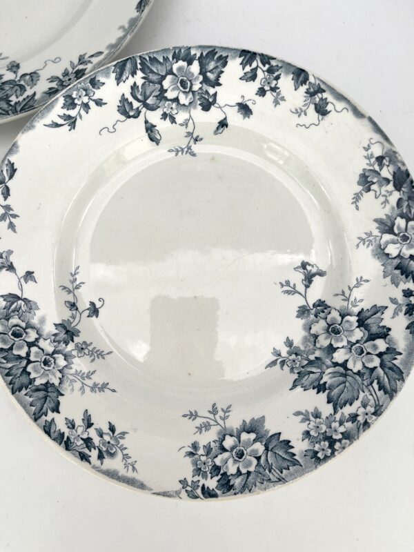 Assiette plate Marie-Louise St Amand décor bleu gris – Image 4