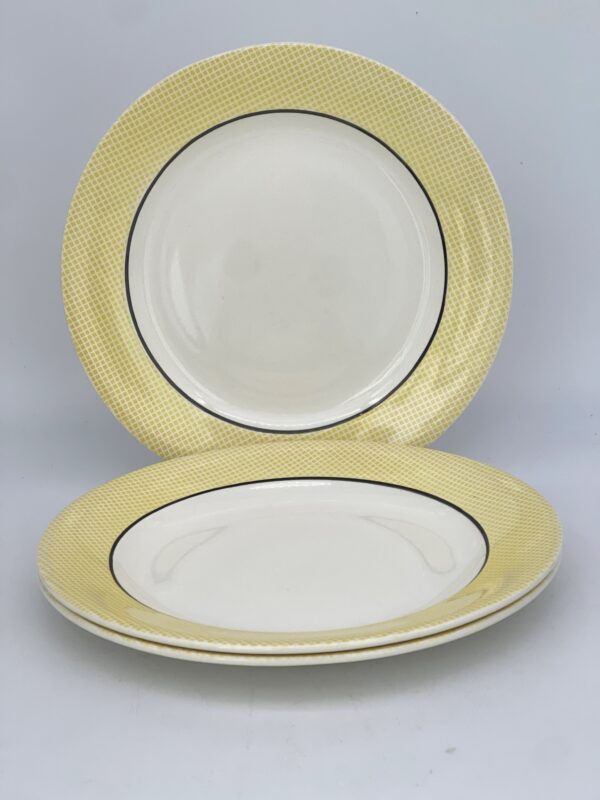 Assiette plate Menton Salins décor vichy jaune – Image 2