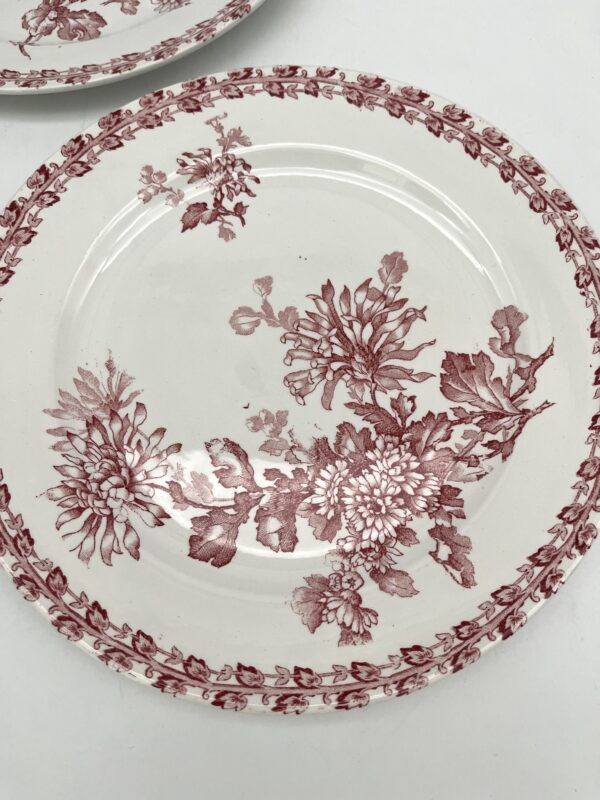 Assiette plate Mulhouse Sarreguemines décor rose – Image 4