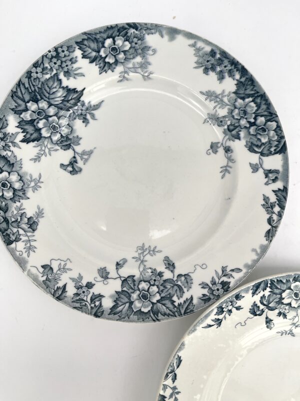 Assiette plate Marie-Louise St Amand décor bleu gris – Image 3