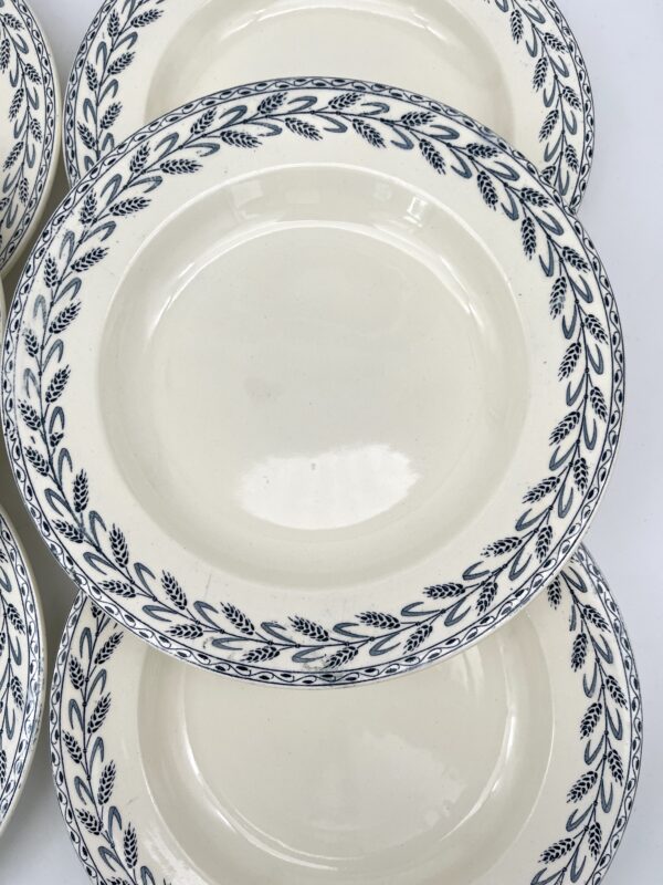 Assiette creuse Les Epis Salins Terre de Fer décor bleu – Image 6