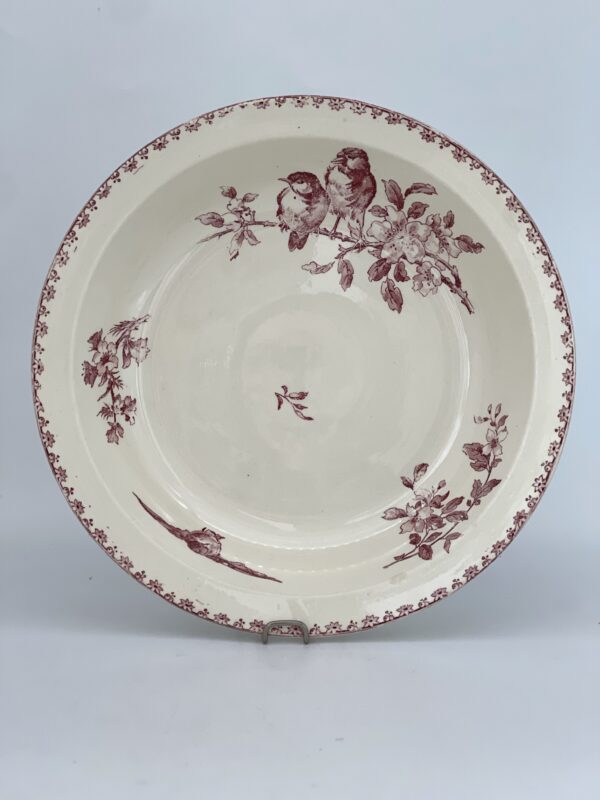 Plat creux Favori Sarreguemines décor rose