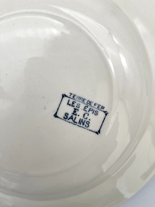 Assiette creuse Les Epis Salins Terre de Fer décor bleu – Image 7