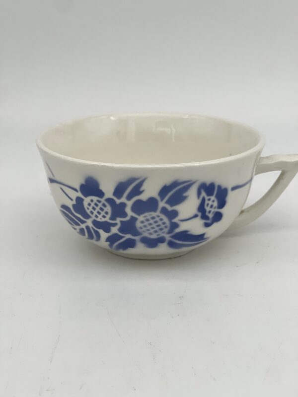 Grande tasse à déjeuner Moulin des Loups décor fleur bleue – Image 2
