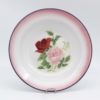 Assiette émaillée Swallow Brand décor rose