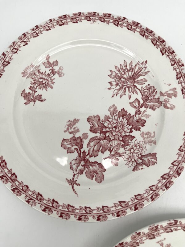 Assiette plate Mulhouse Sarreguemines décor rose – Image 5