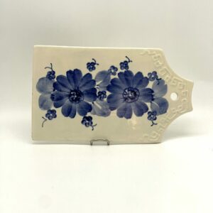 Planche à découper en faience décor fleur bleue Fajans Made in Poland