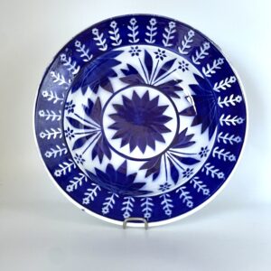 Assiette creuse Medina Pexonne décor arabisant bleu