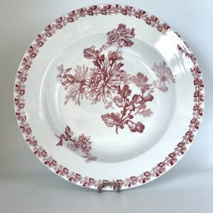 Assiette creuse Mulhouse Sarreguemines décor rose