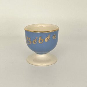 Coquetier Bébé Villeroy et Boch Mettlach bleu ciel vintage