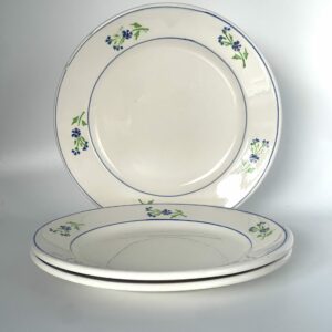 Assiette à dessert Bleuets Lunéville décor bleu et vert