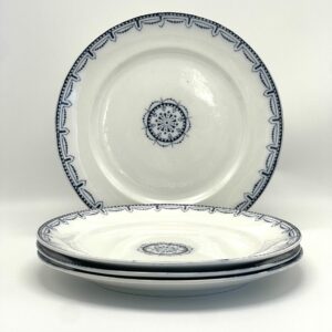 Assiette plate Perles faiencerie d'Onnaing décor bleu