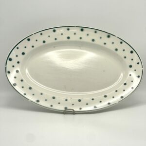 Plat ovale Sarreguemines et Digoin décor pois vert