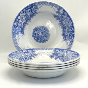 Assiette creuse Jardinière Sarreguemines décor bleu
