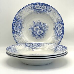 Assiette creuse Eglantine Lunéville décor bleu