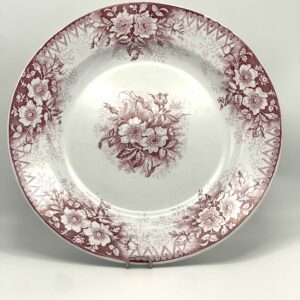 Plat rond ou grande assiette Eglantine Lunéville décor rose