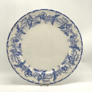 Assiette plate Althéa Terre de Fer décor bleu ciel